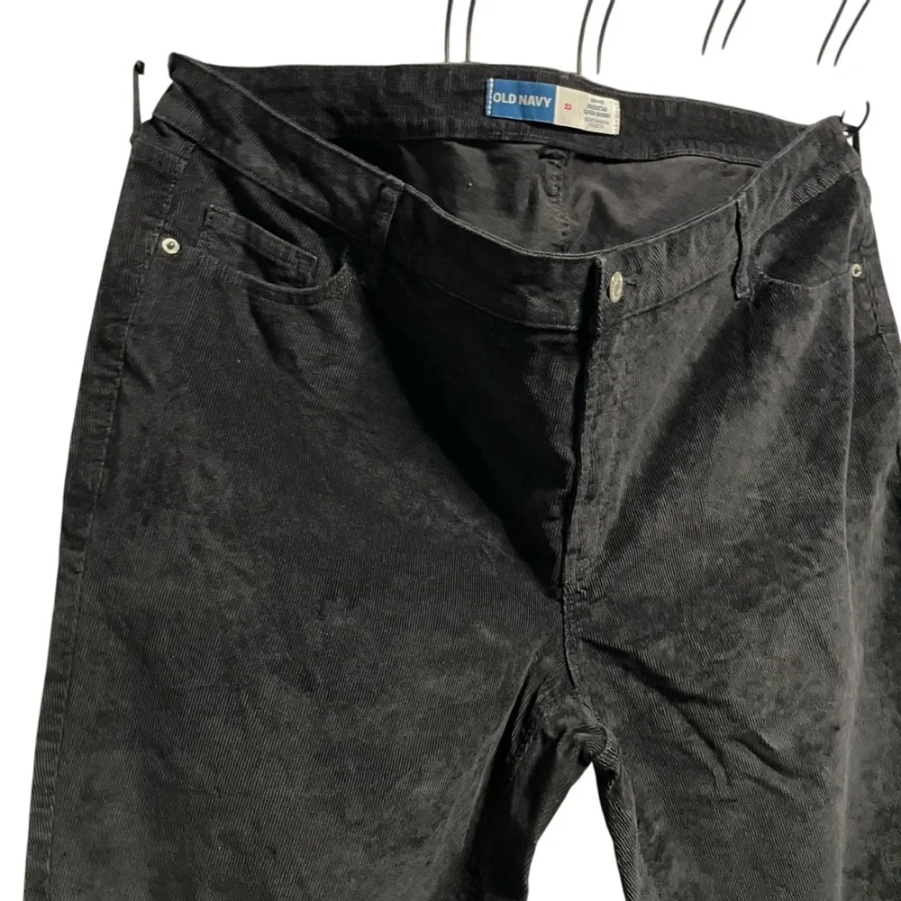 Black Corduroy High Rise Rockstar Super Skinny Pants Plus Size 22 - Picture 2 of 5